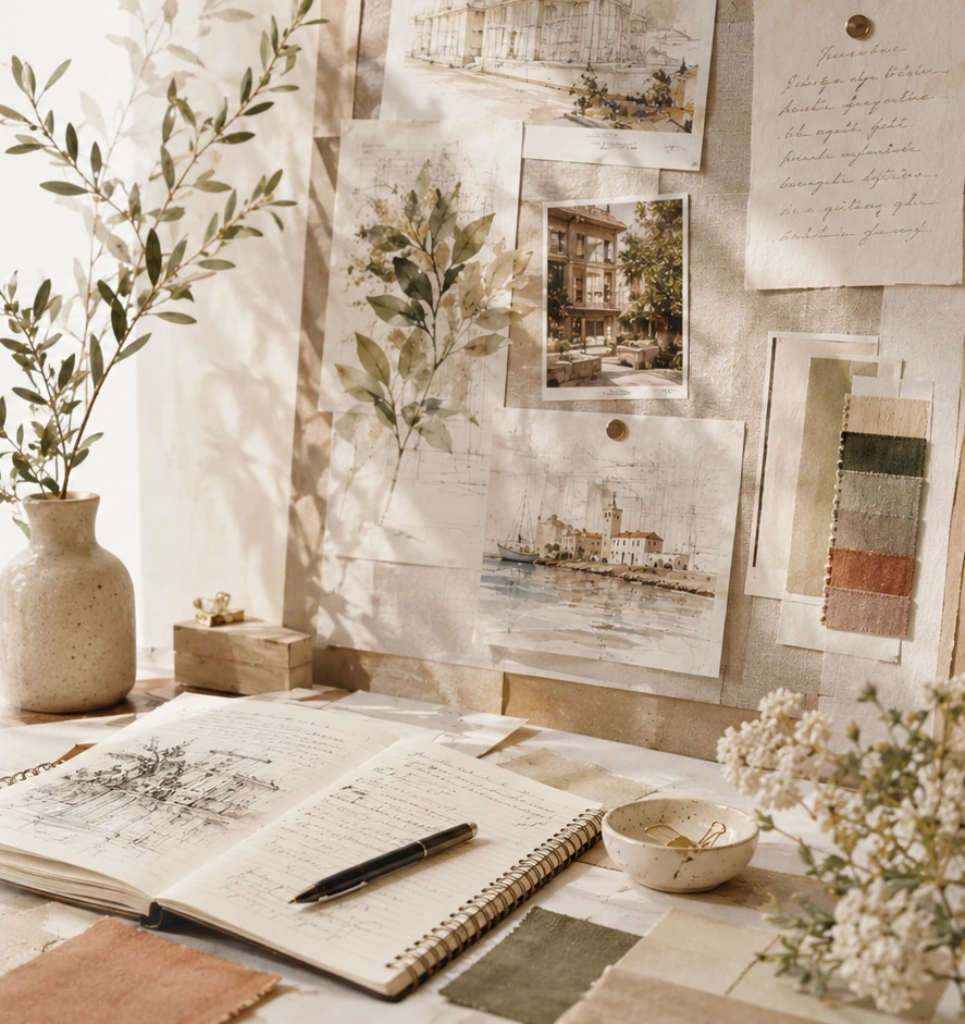 Atelier de conception, carnet de travail et projets indépendants